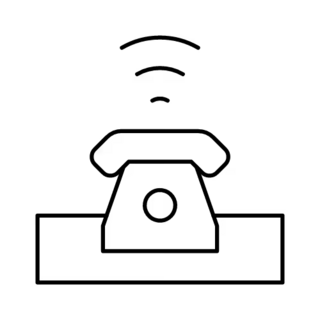 Icon with a ringing telephone to symbolise a response